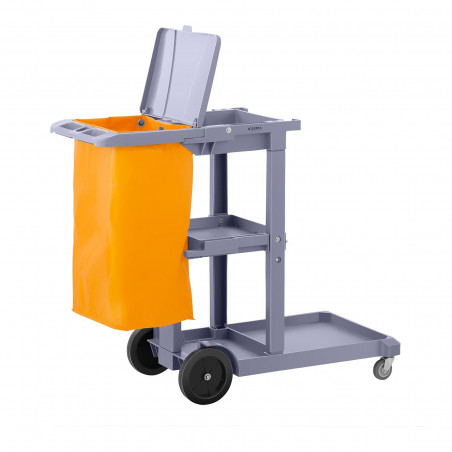 Valymo vežimėlis su skalbinių maišeliu ir dangčiu UNICLEAN 6
