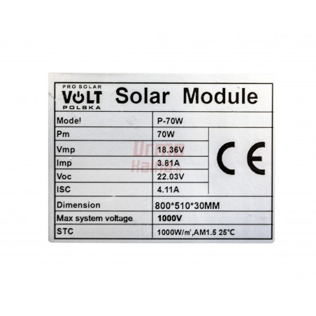 Saulės energijos rinkinys VOLT 70W 12V