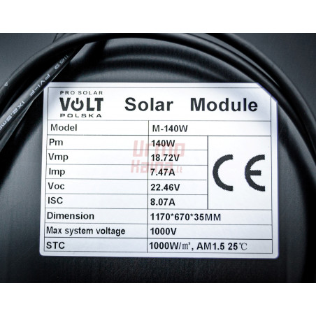 Saulės elektrinės rinkinys VOLT 140 W 12 V