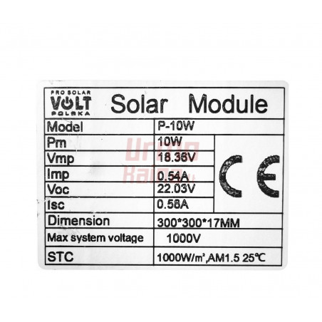 Saulės elementas VOLT 10 W 12 V