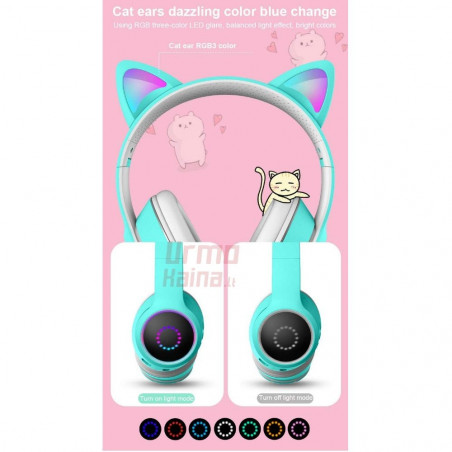 Žaidimų ausinės Cat Ears RGB K26