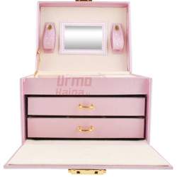 Papuošalų dėžutė su veidrodžiu PD10 Rožinė