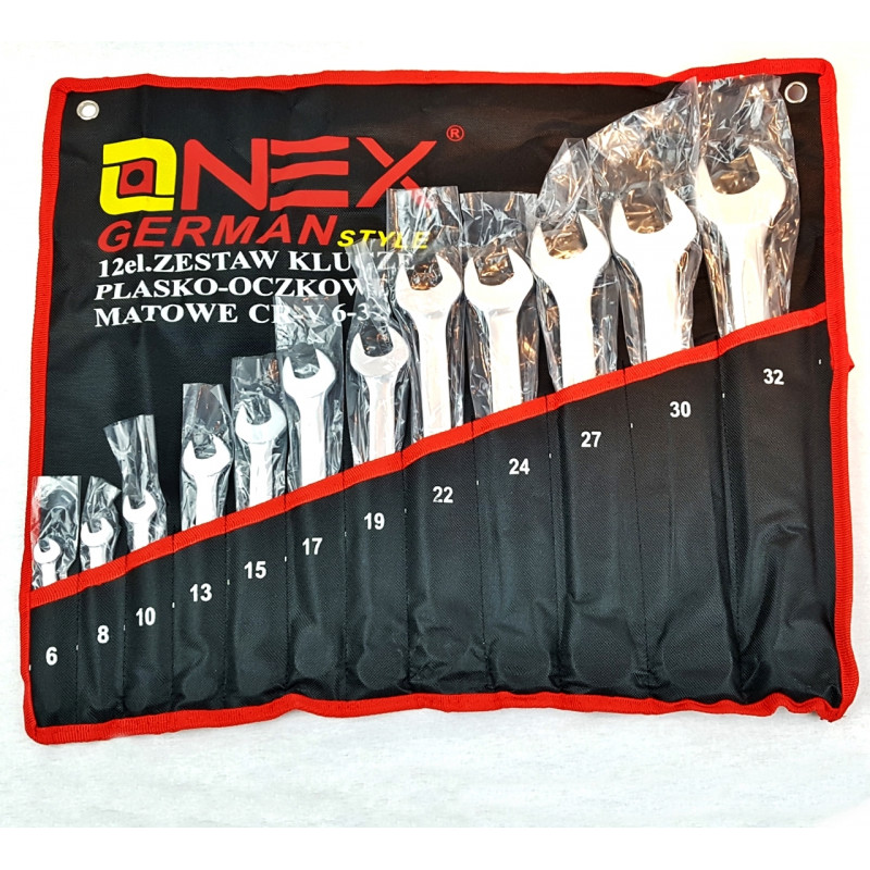 Kombinuotų veržliarakčių rinkinys - NEX German PRO M 6-32mm matinis 12 dalių Kombinuotų veržliarakčių rinkinys - NEX German PRO M 6-32mm matinis 12 dalių