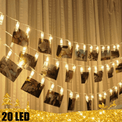 20 LED girlianda nuotraukoms CLIPS